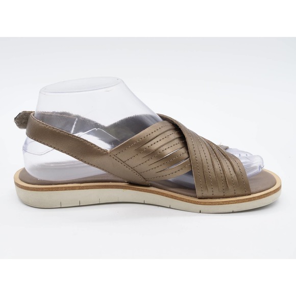 Timberland Sandals Womens 6.5 Brown Leather Strappy Slingback Open Toe Flat Heel - Picture 3 of 11